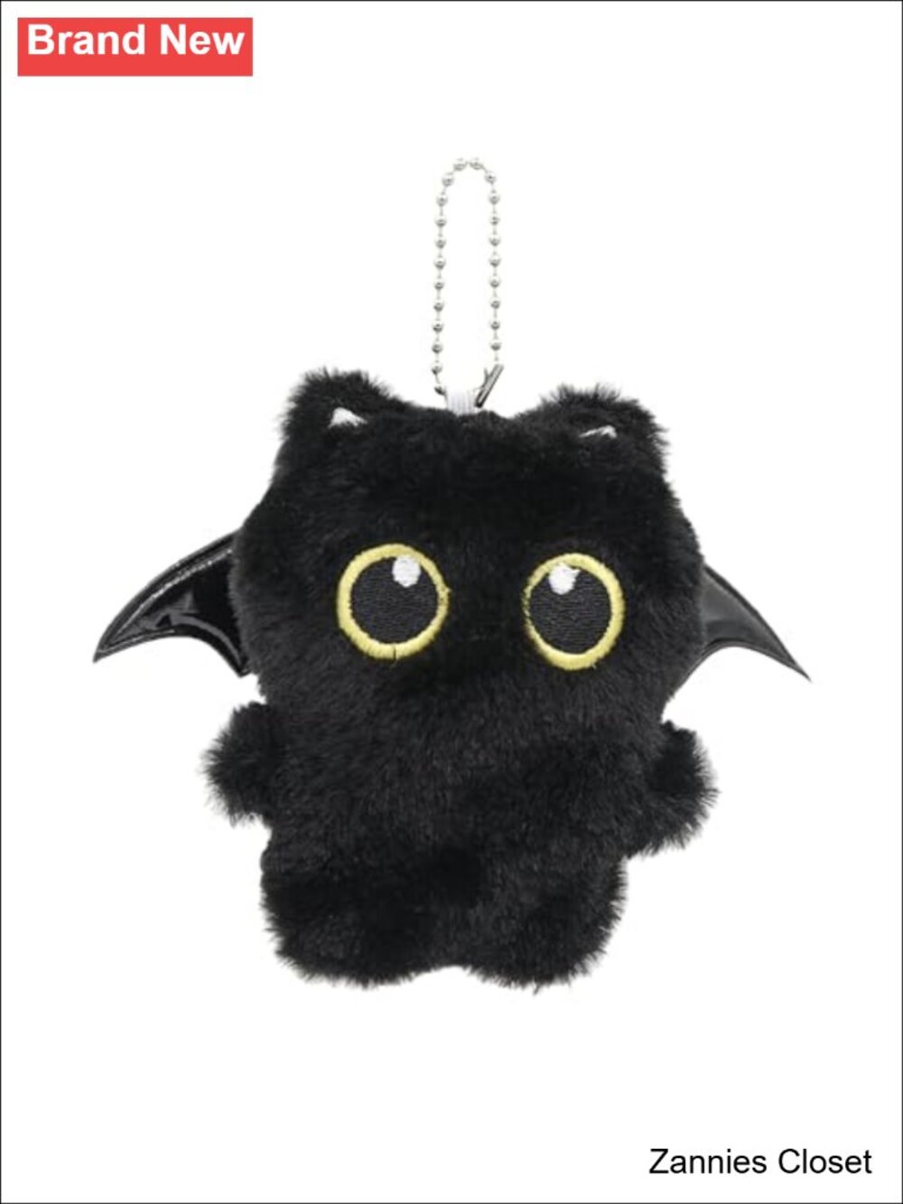👻 Bat Cat Plush Keychain 4 Inch Devil Wings Kitty Halloween Bag Charm